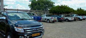 Cars await distribution to Pulse employees in Zimbabwe